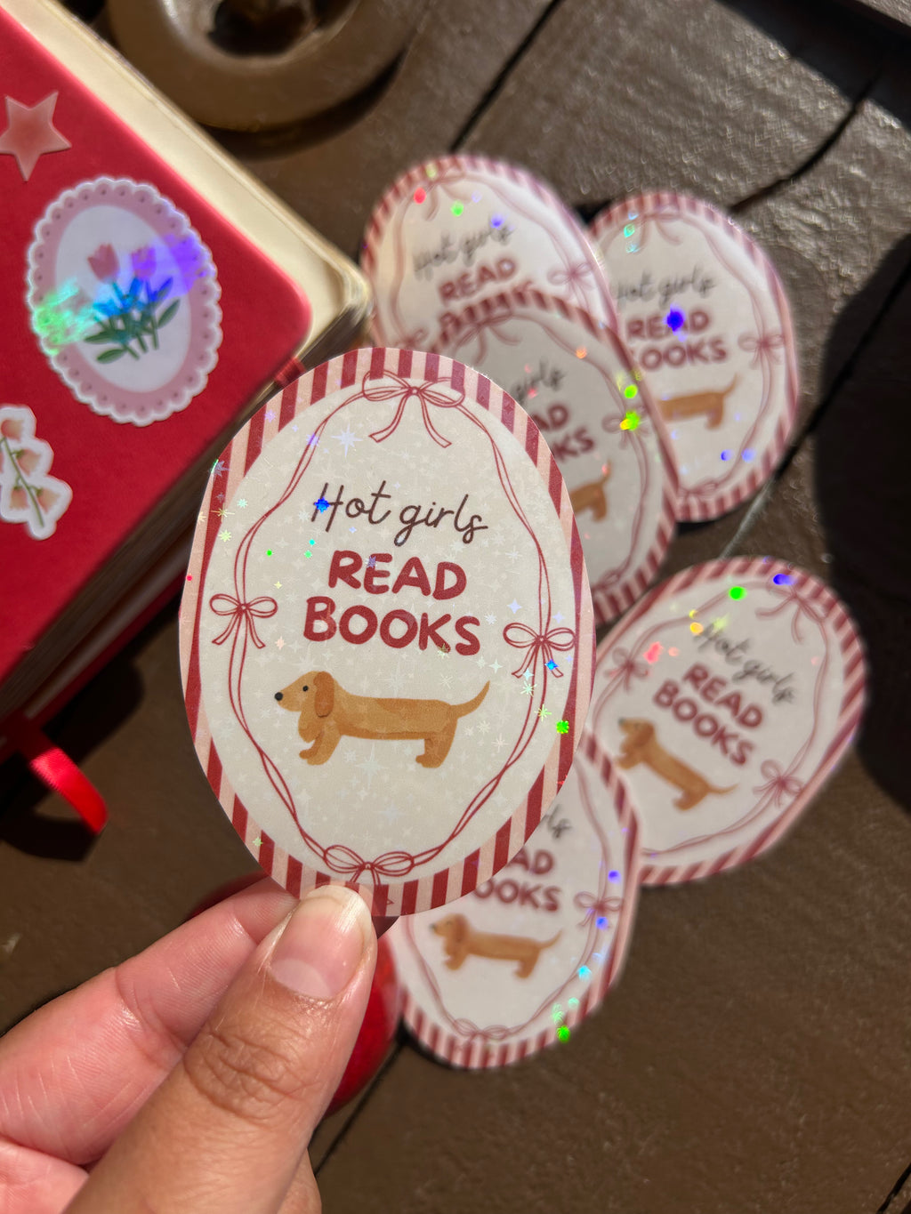 Hot Girls Read Books - holographic sticker