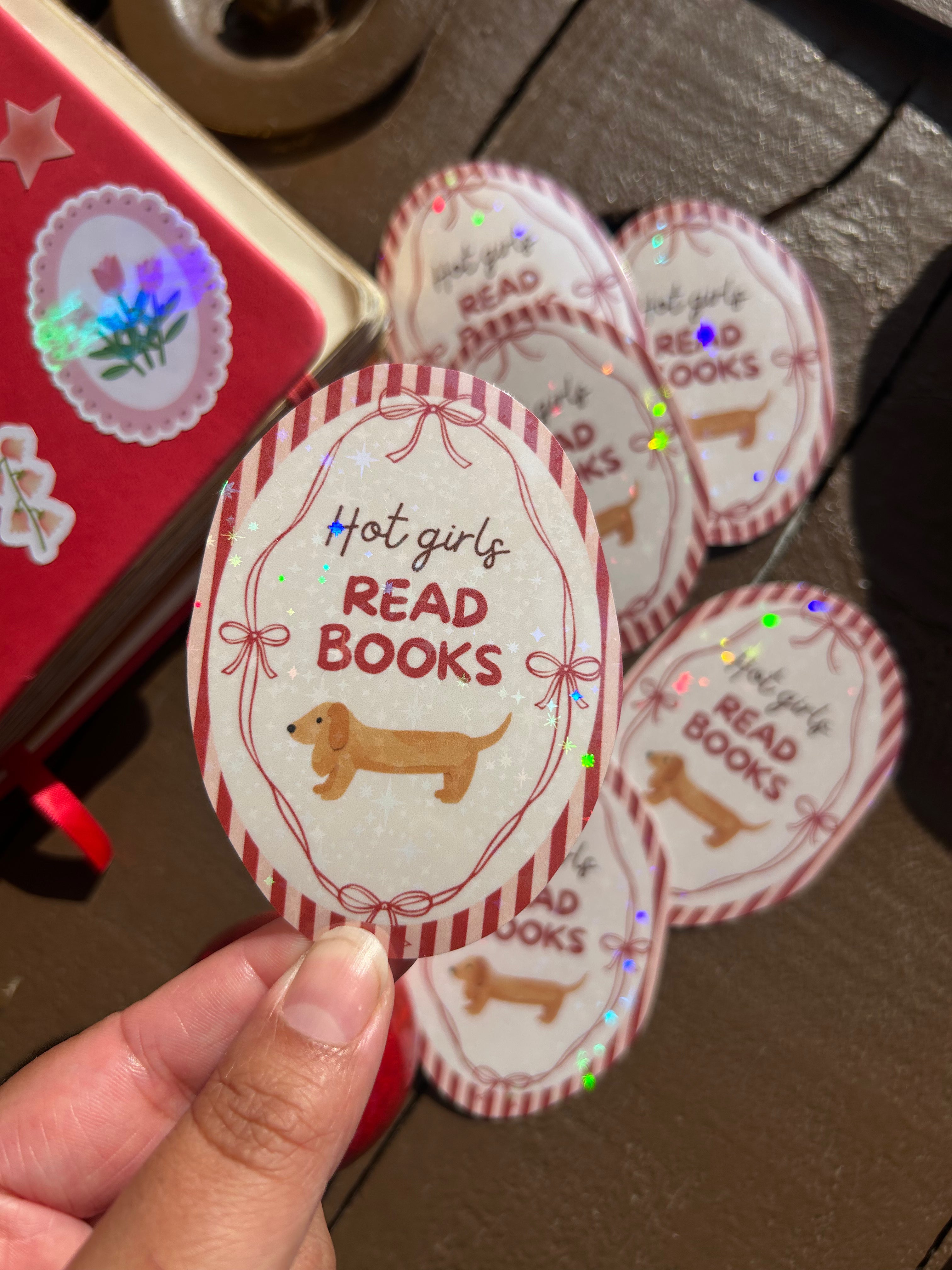 Hot Girls Read Books - holographic sticker