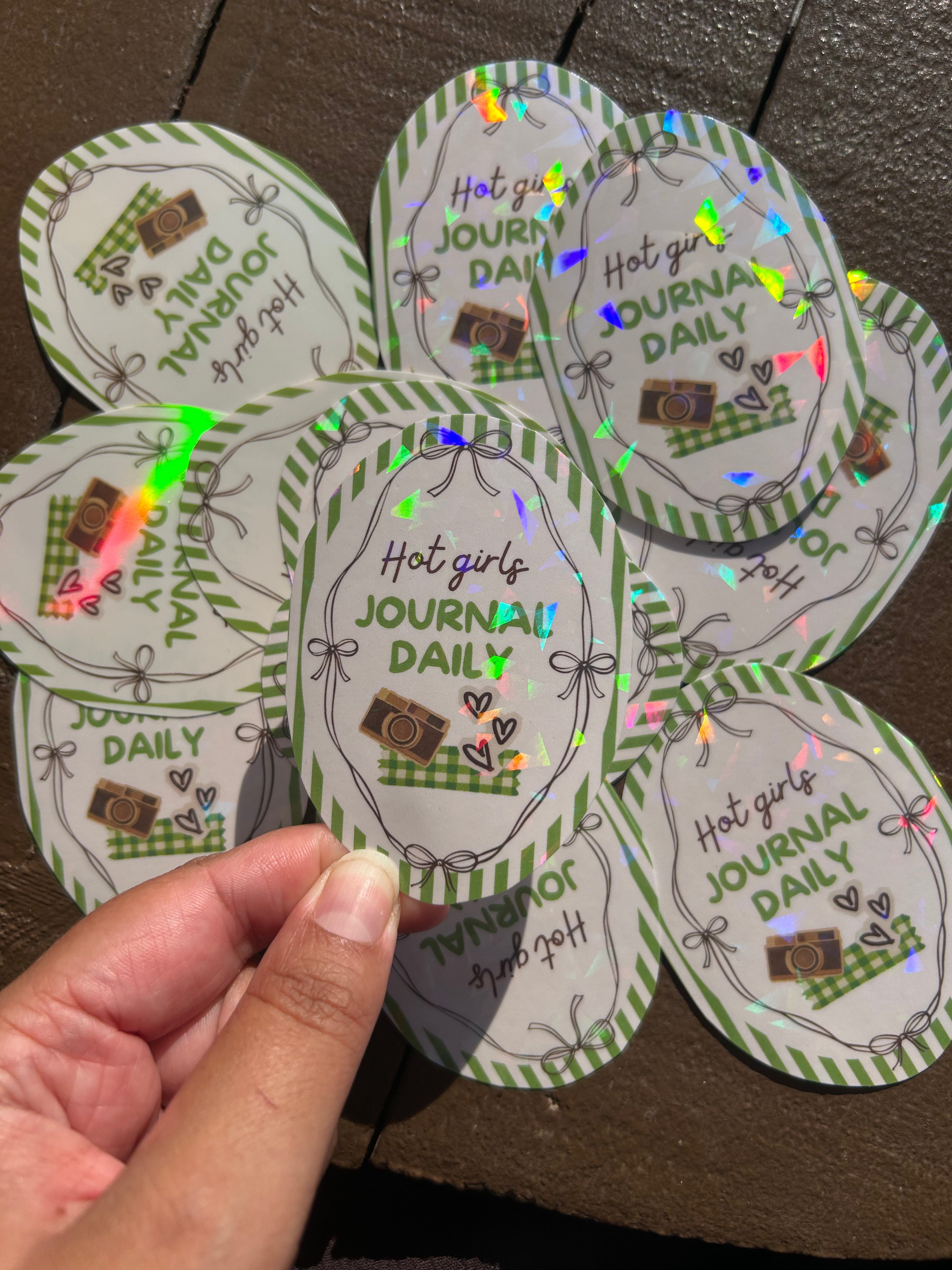 Hot Girls Journal Daily - holographic sticker