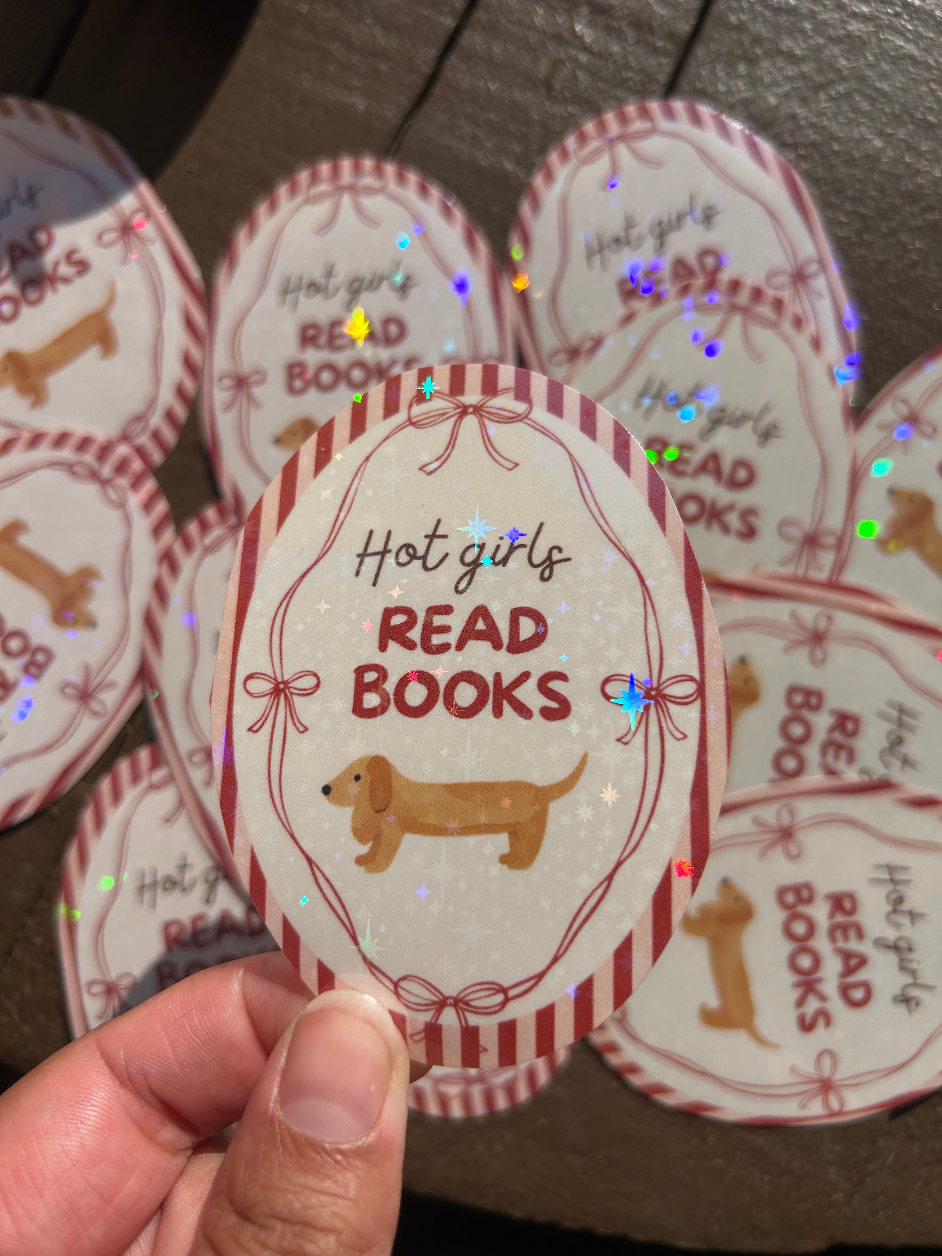 Hot Girls Read Books - holographic sticker