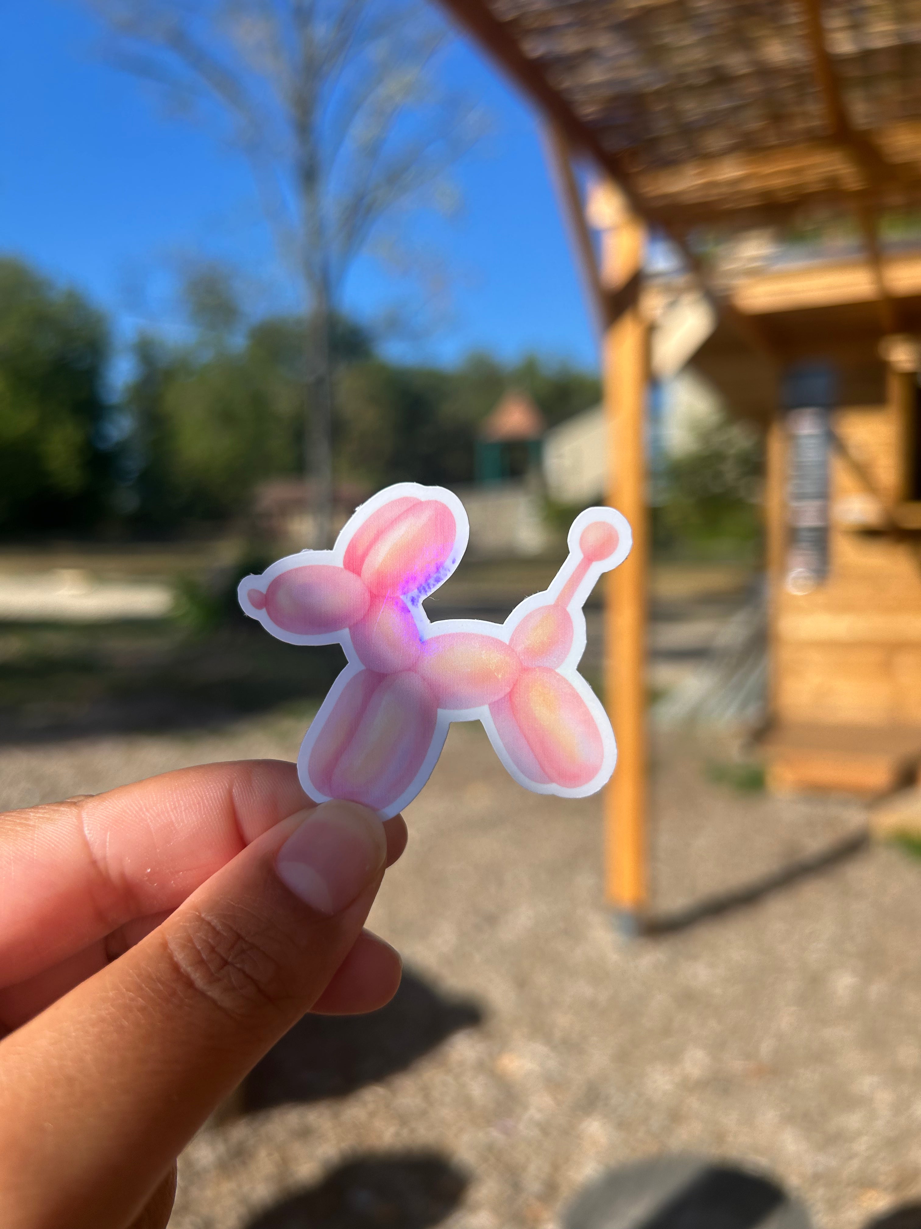 🐾 Sticker balloon dog – fini holographique ✨