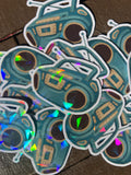🎧 Sticker chaine hifi – fini holographique ✨