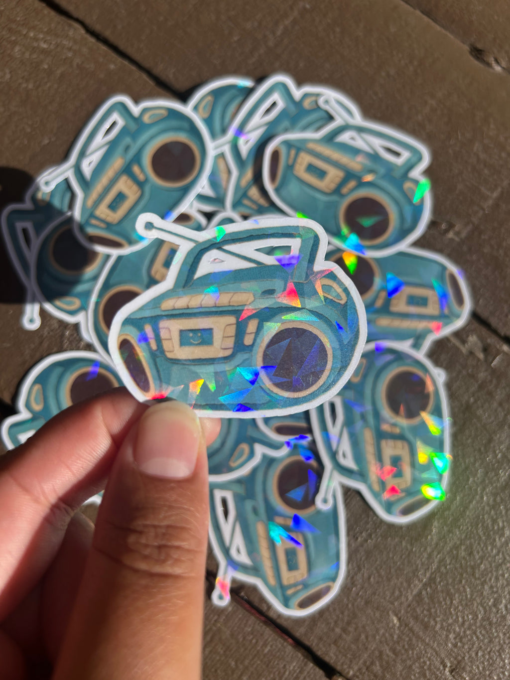 🎧 Sticker chaine hifi – fini holographique ✨