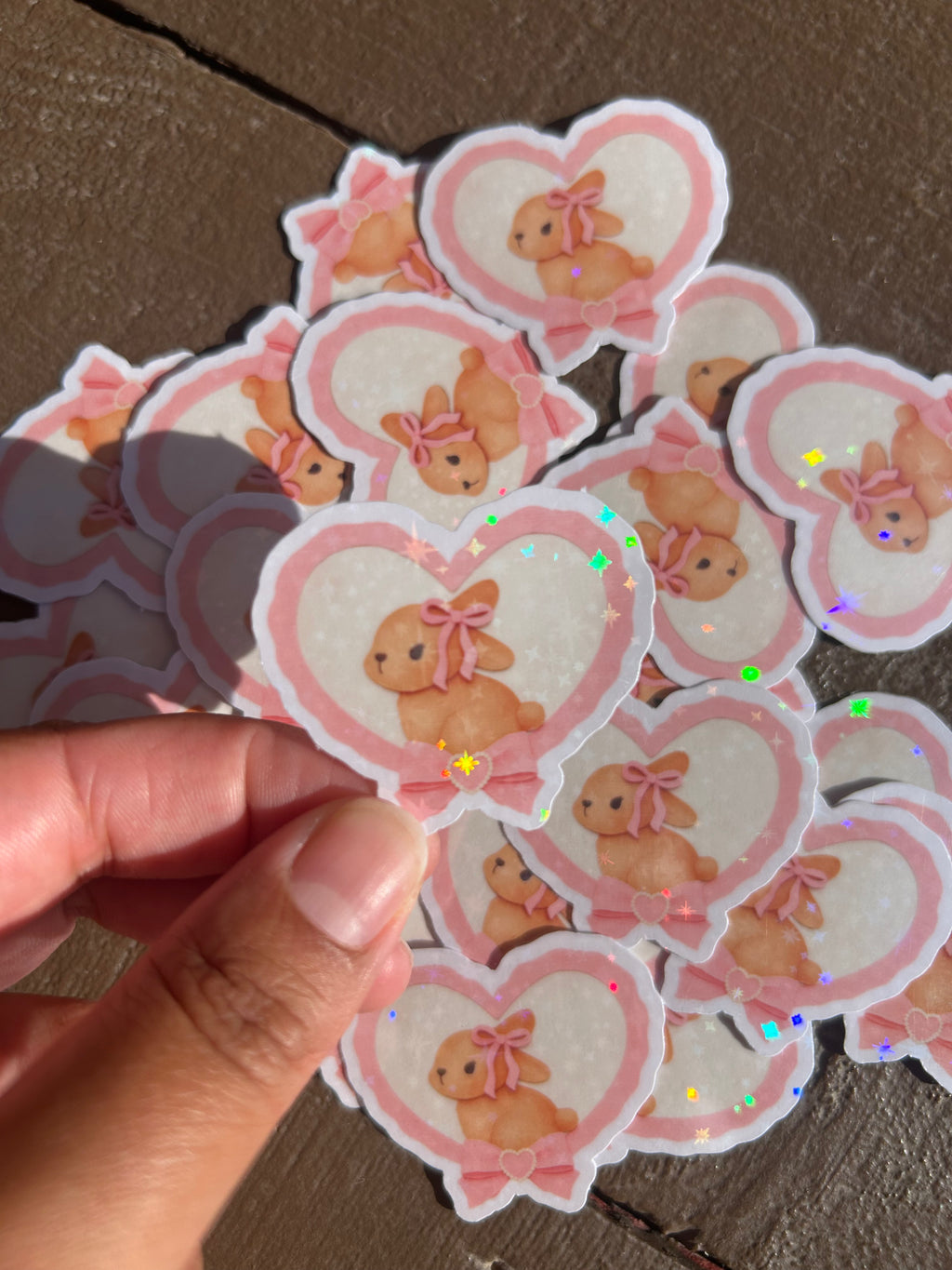 🐰 Sticker cute bunny – fini holographique ✨