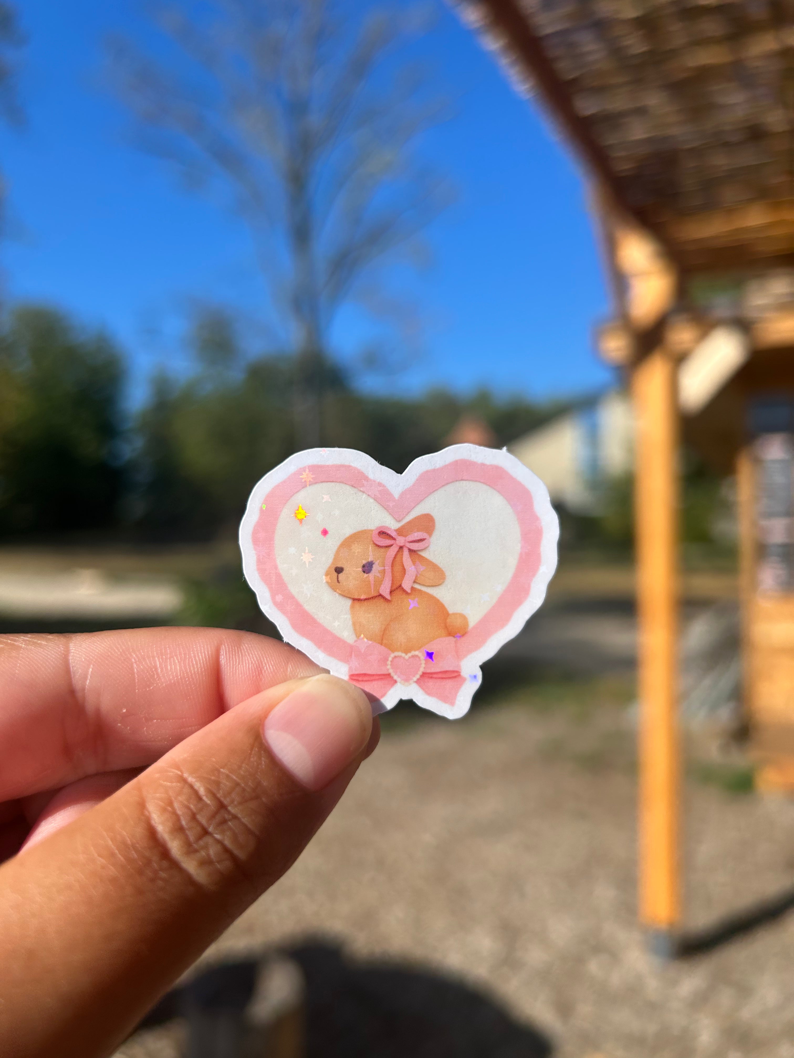 🐰 Sticker cute bunny – fini holographique ✨