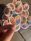 🍜 Sticker ramen – fini holographique ✨