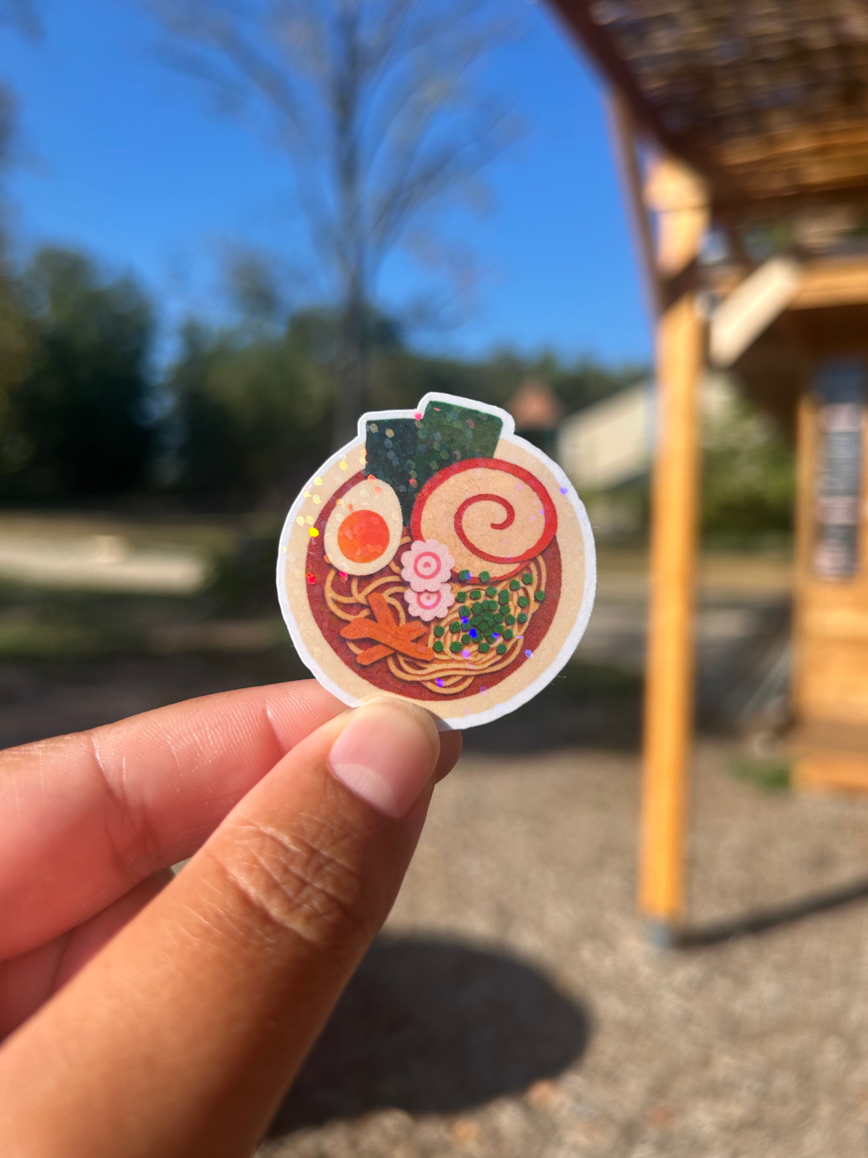 🍜 Sticker ramen – fini holographique ✨
