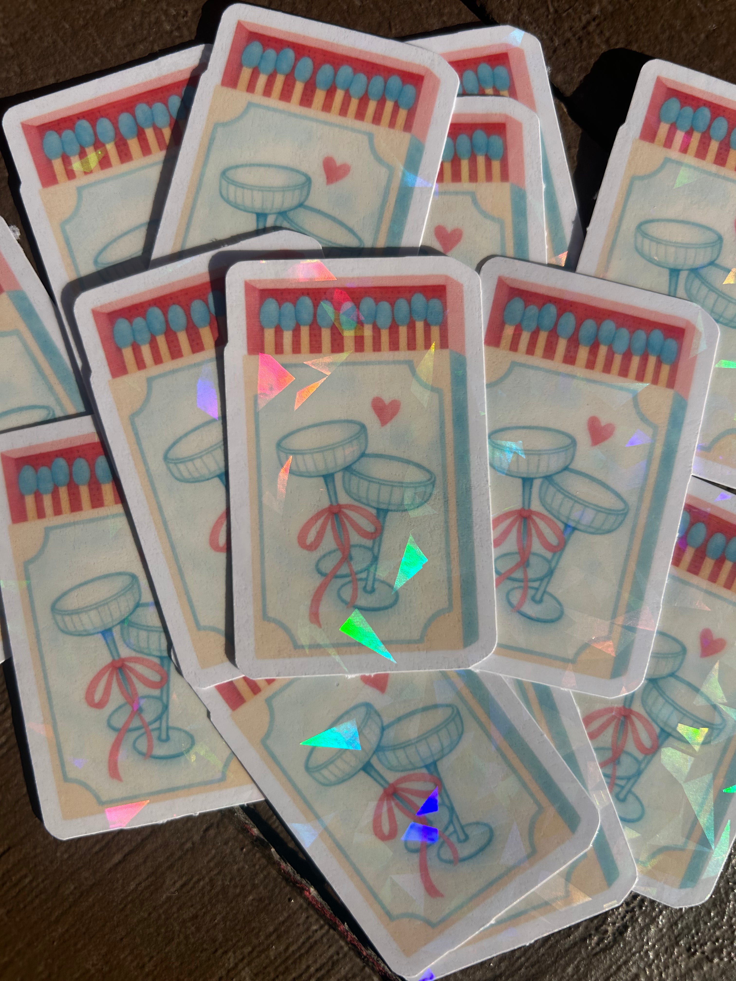 🕯️ Sticker allumettes – fini holographique ✨