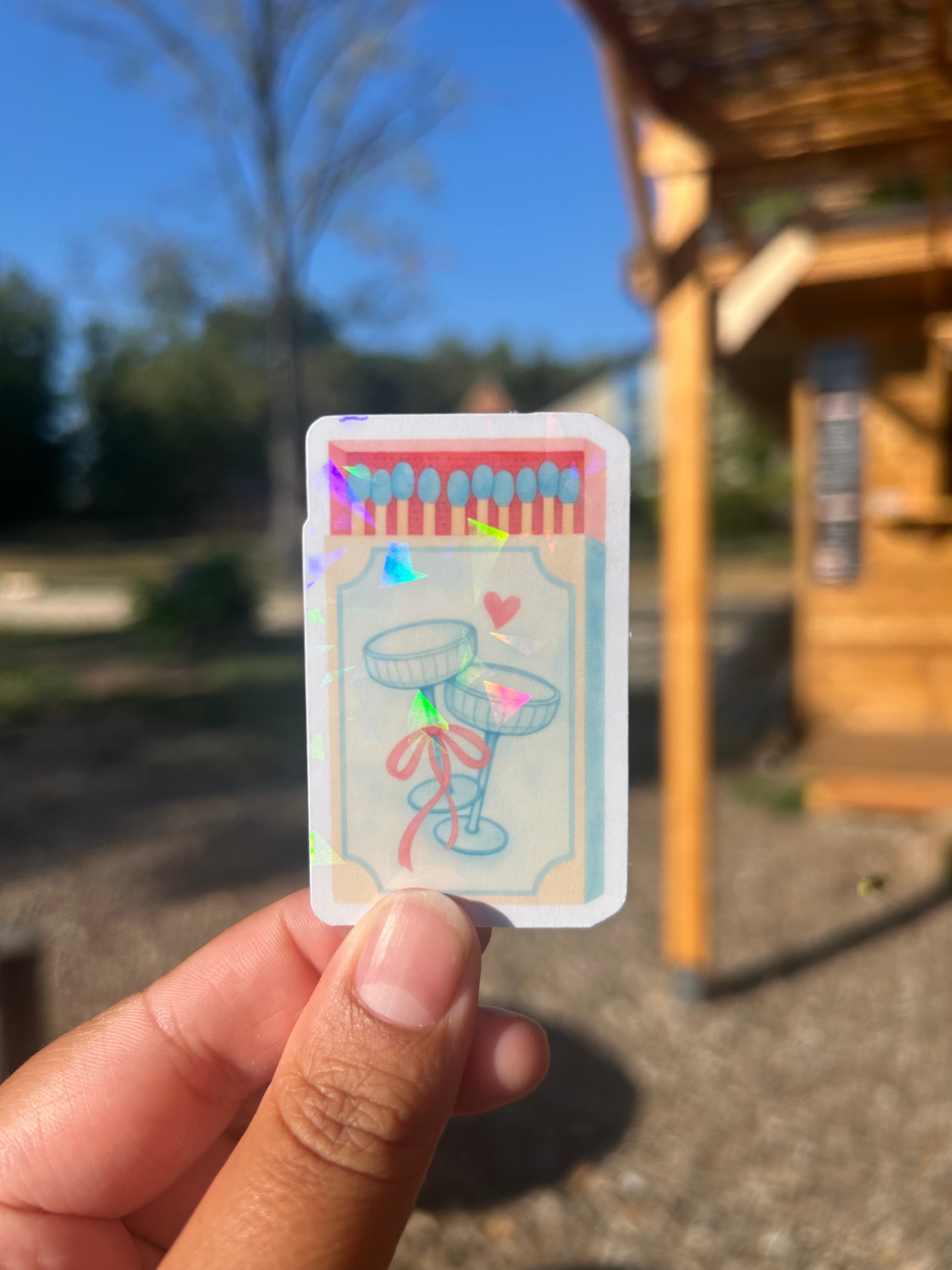 🕯️ Sticker allumettes – fini holographique ✨