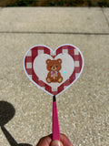 🧸Grand Coeur Sticker – finition holographique ✨