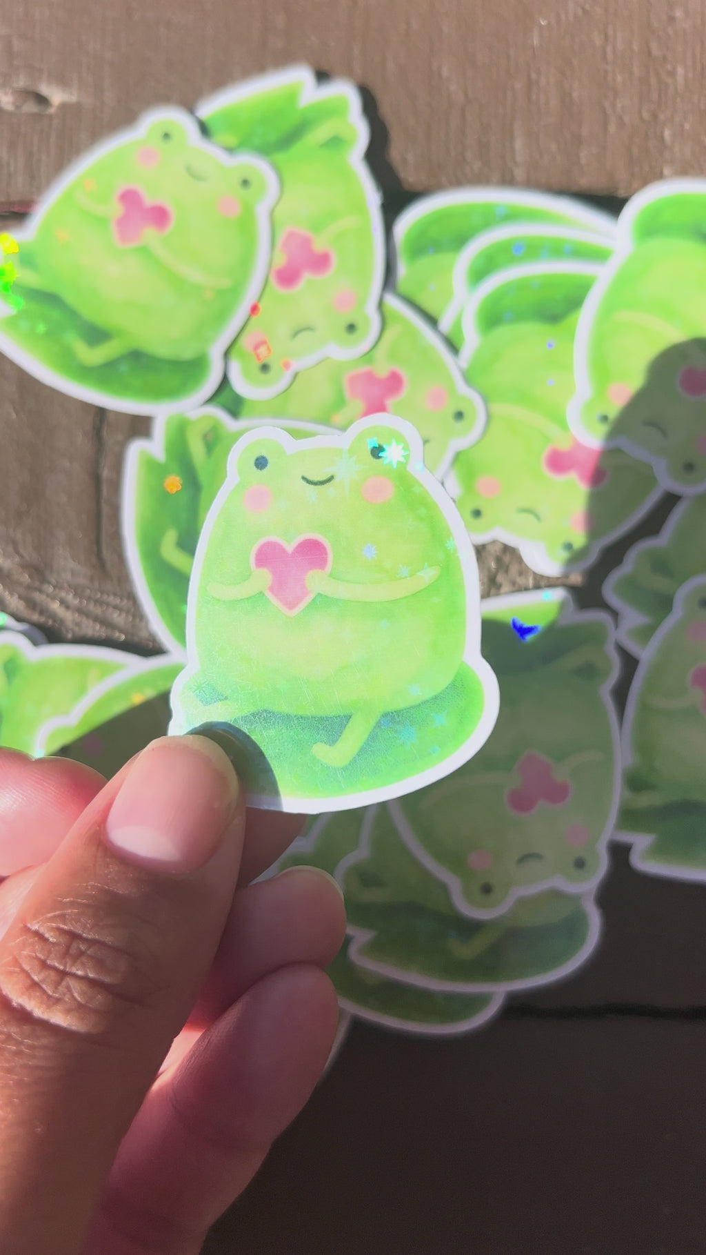 🐸 Sticker cute frog – fini holographique✨