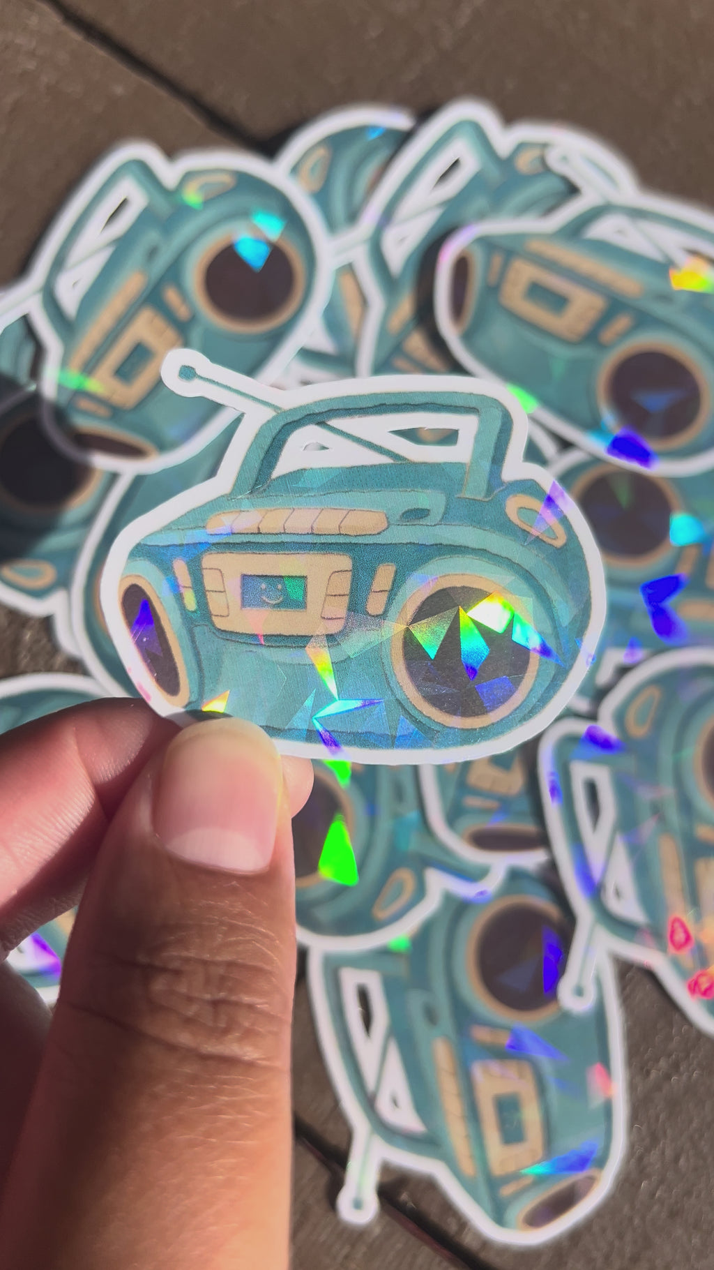 🎧 Sticker chaine hifi – fini holographique ✨