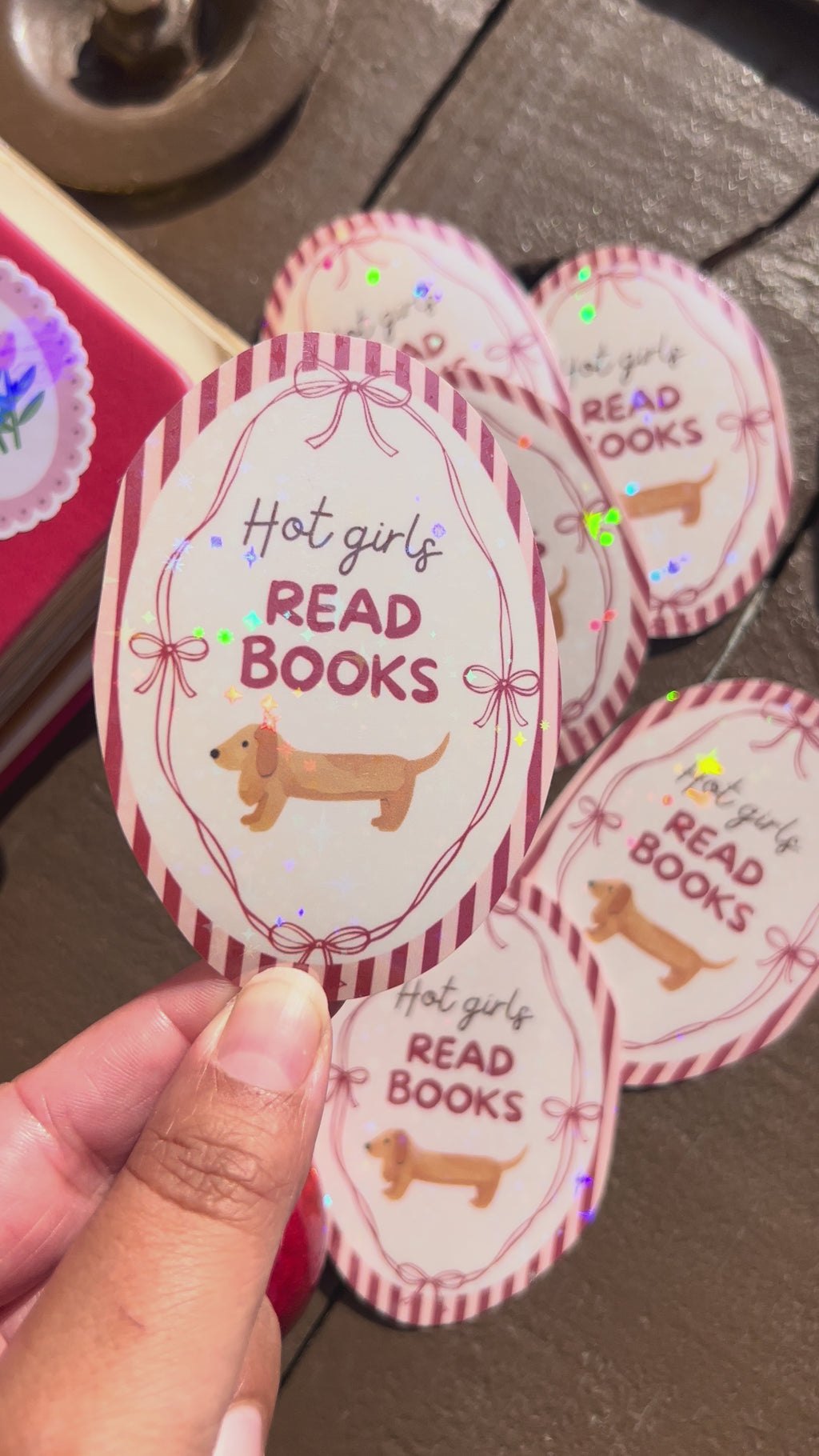 Hot Girls Read Books - holographic sticker
