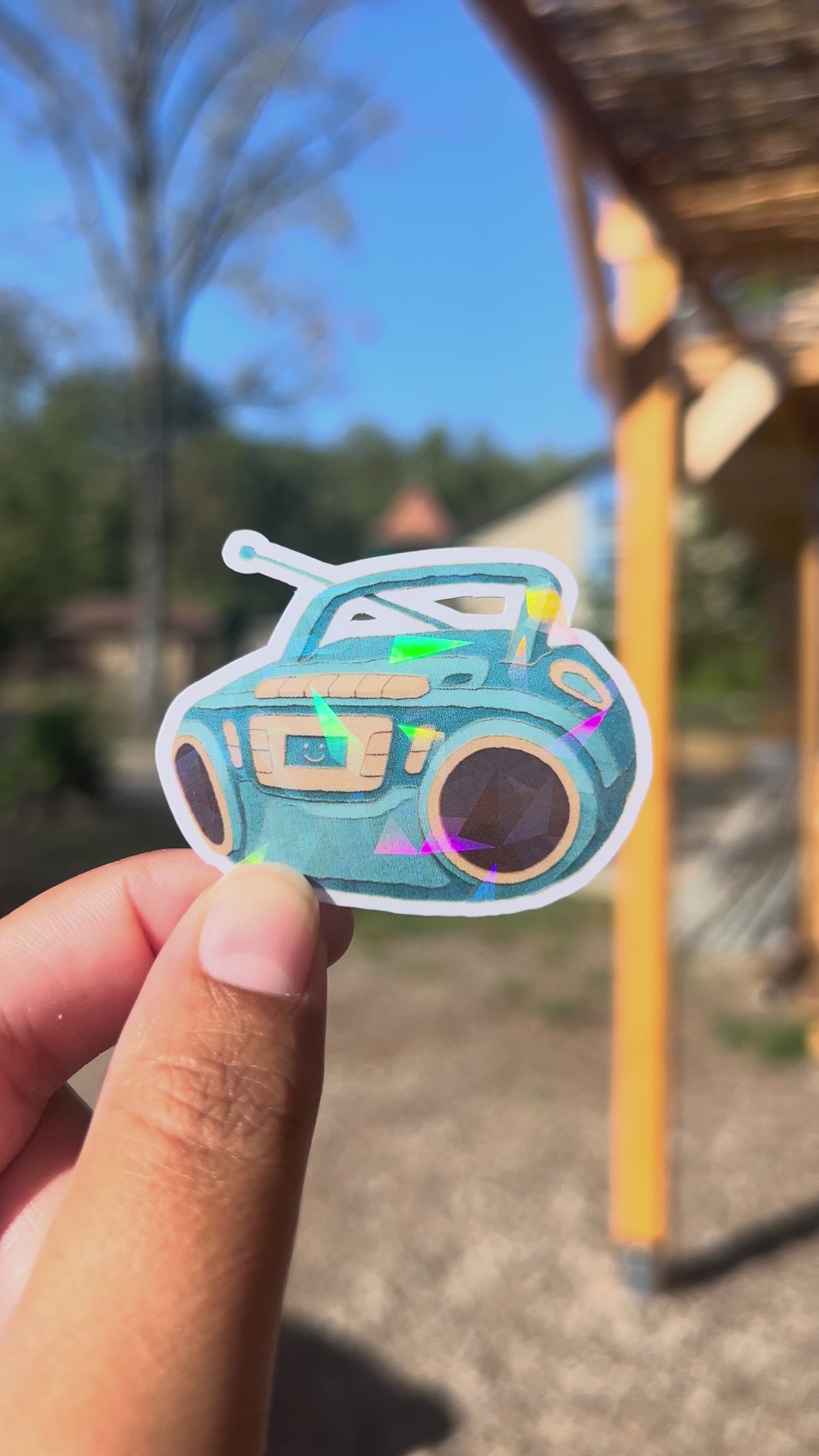 🎧 Sticker chaine hifi – fini holographique ✨