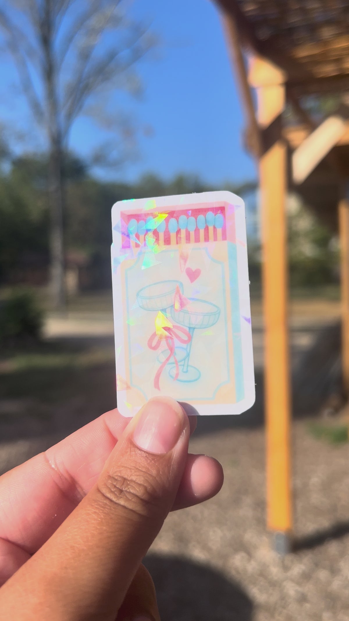 🕯️ Sticker allumettes – fini holographique ✨