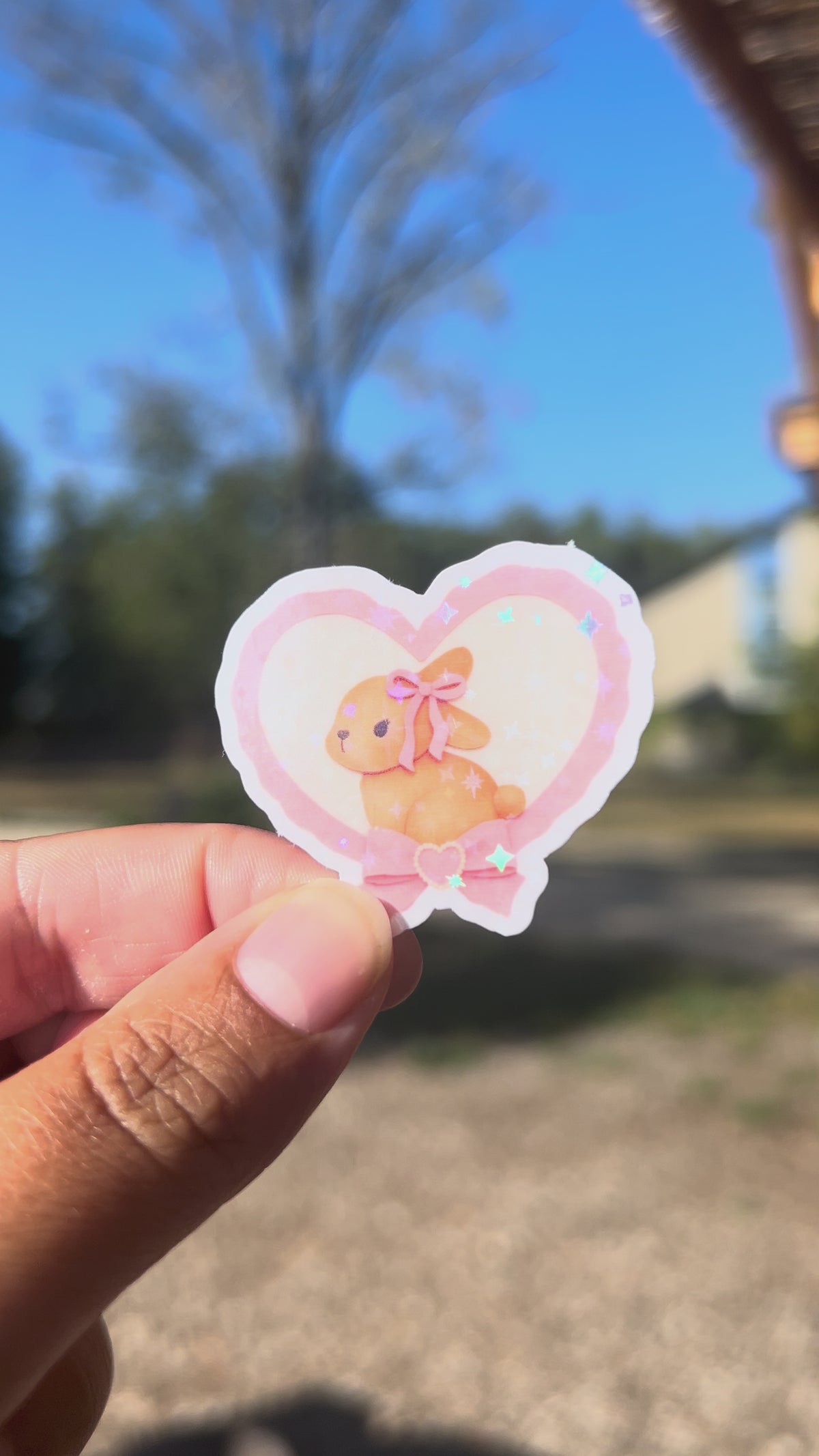 🐰 Sticker cute bunny – fini holographique ✨