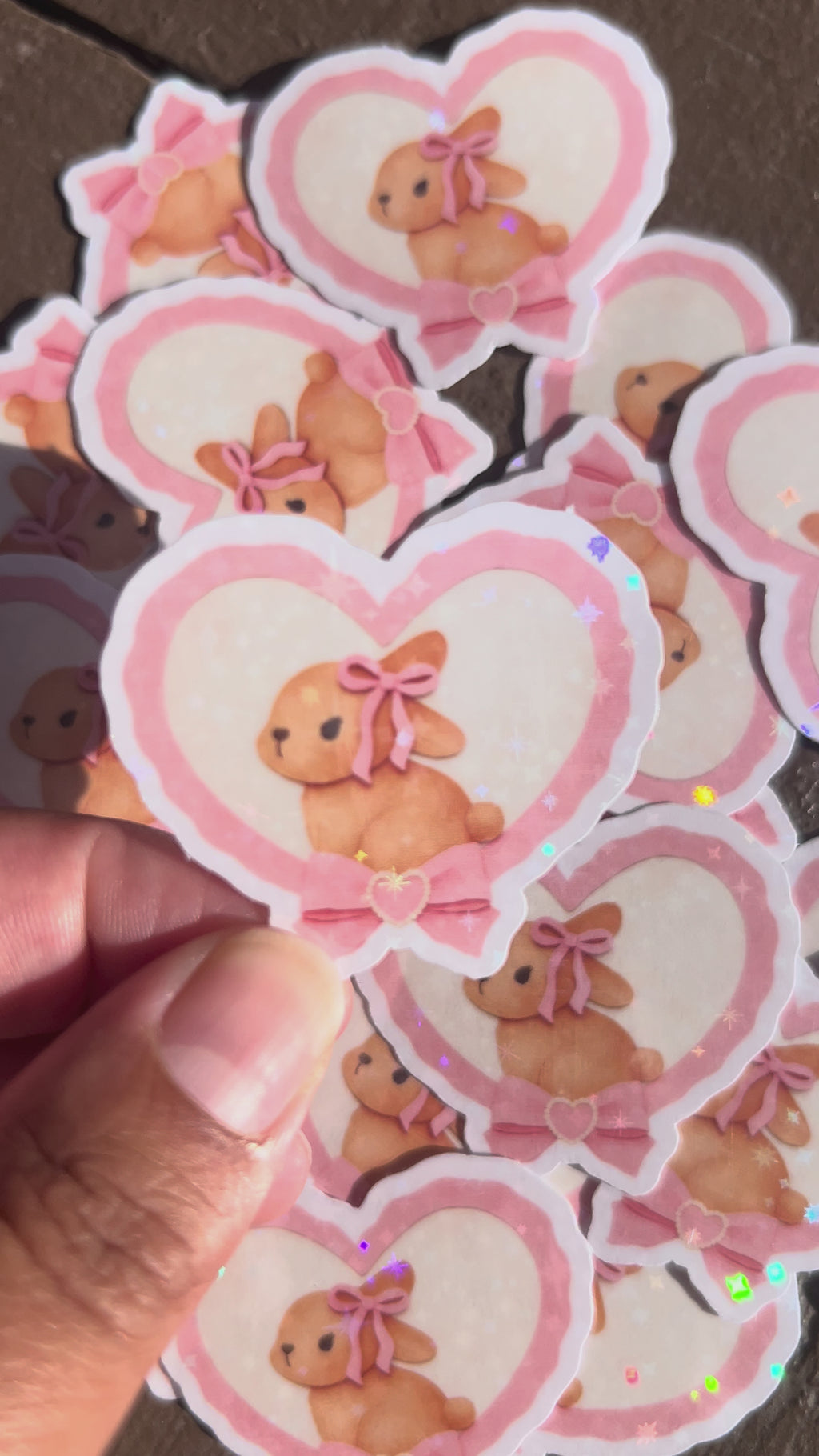 🐰 Sticker cute bunny – fini holographique ✨