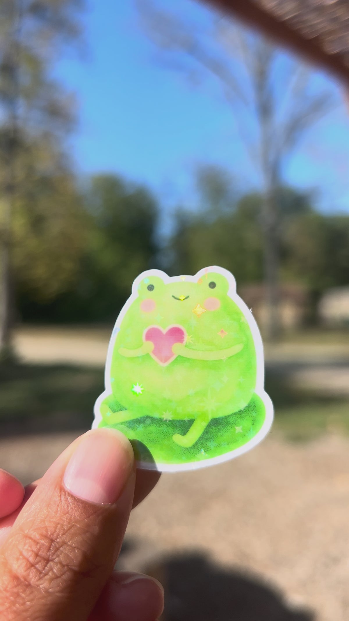 🐸 Sticker cute frog – fini holographique✨